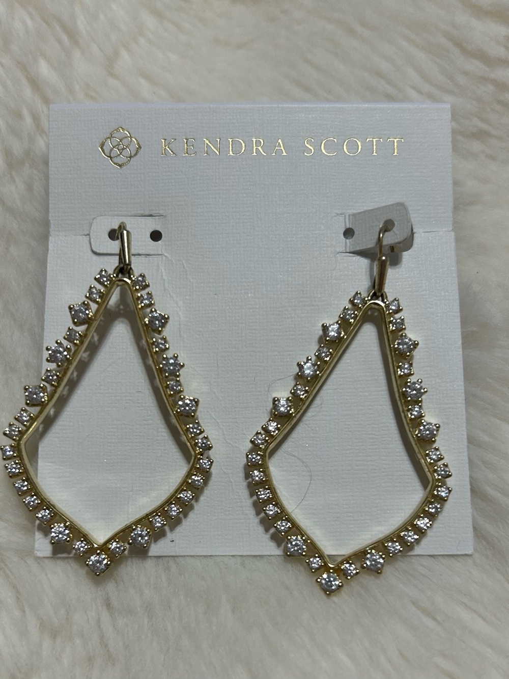 Kendra Scott Gold Sophee Open Frame crystal earrings